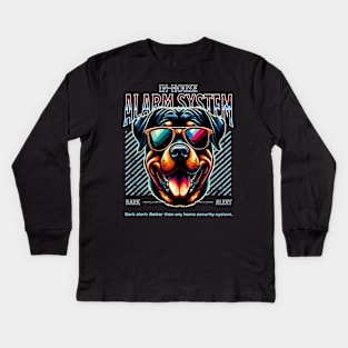 Bark Alert Rottweiler Dog Kids Long Sleeve T-Shirt